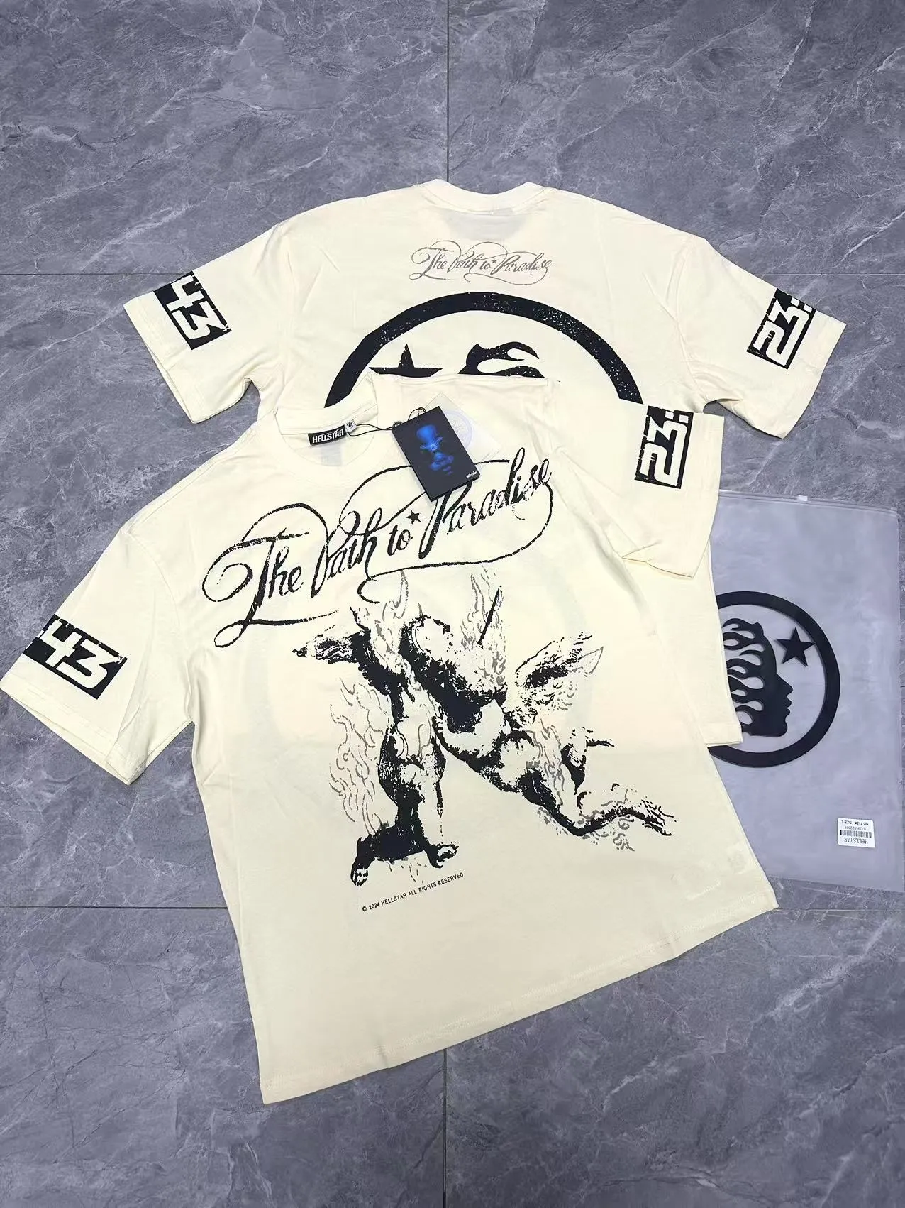 713# /White I P54 In Stock Hellstar 、 T （fabric):32 240 Sizes（size）：S-M- L- X L （colour）： /White